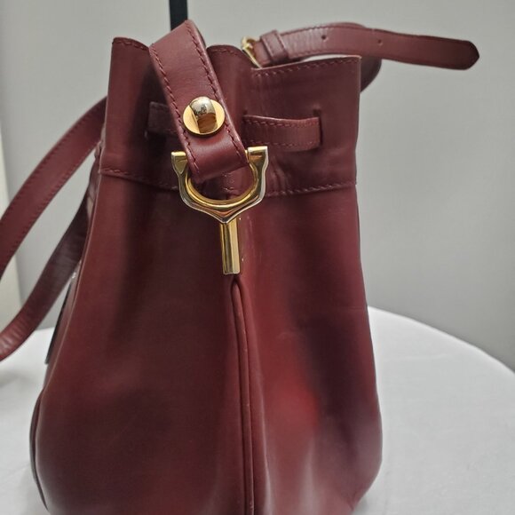 Cartier Vintage Seau Leather Bucket Burgundy Bag - EUC - Picture 4 of 14
